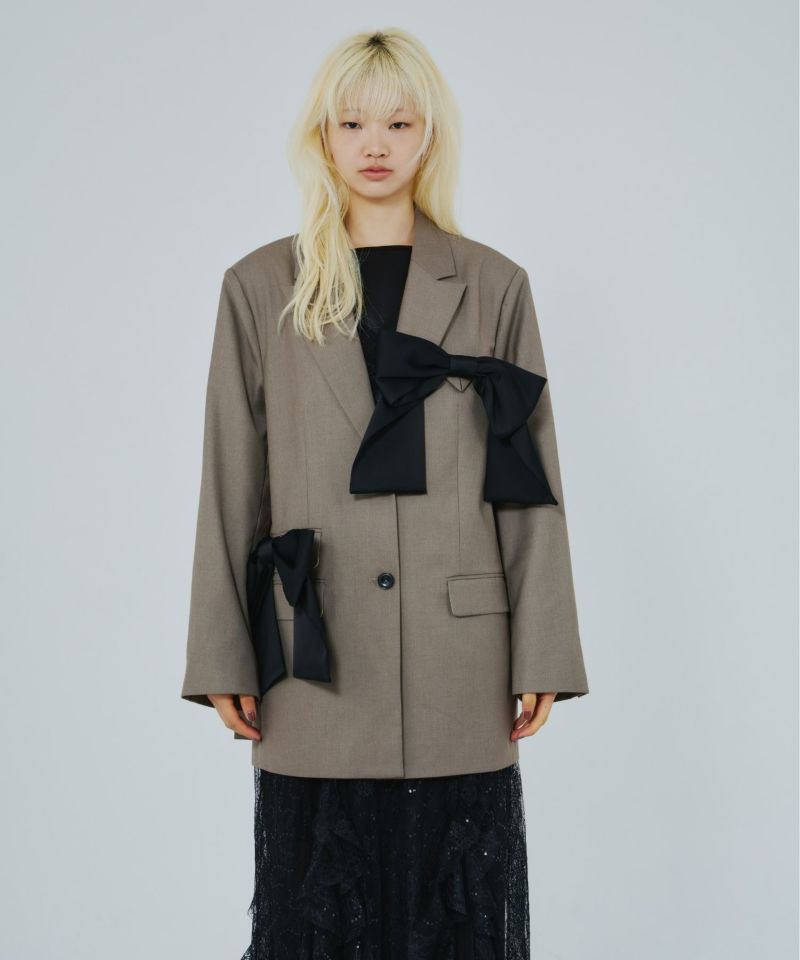 ジャケット・アウター ANDRESD stripe layered tulle jacket ANDRESD】stripe layered tulle jacket | アンドレスド(ANDRESD