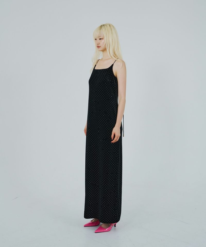 curved square velour dress | ANDRESD