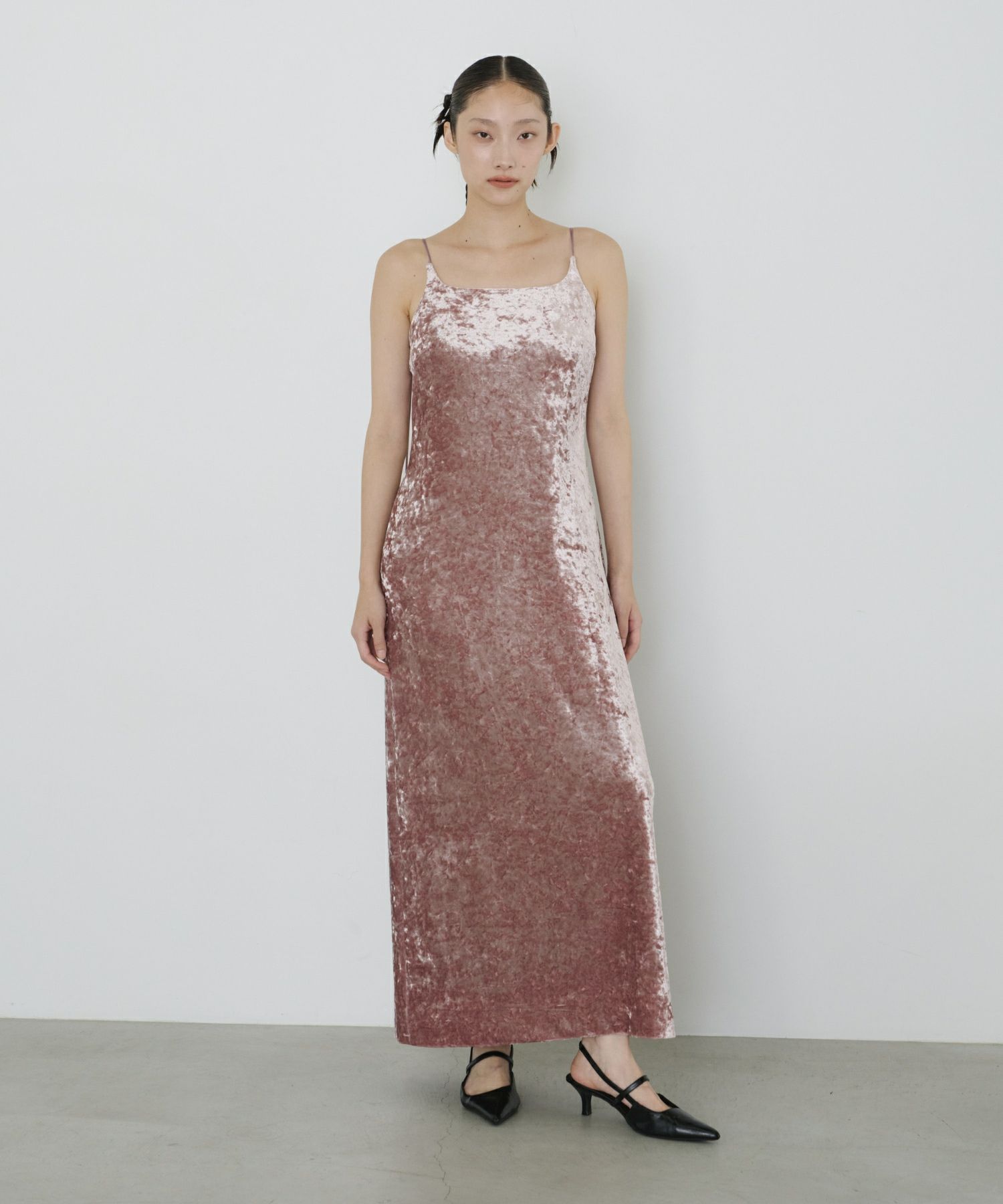 andresd★ curved square velour dress ANDRESD ドレス カーヴドスクエアベロアドレス / curved square velour