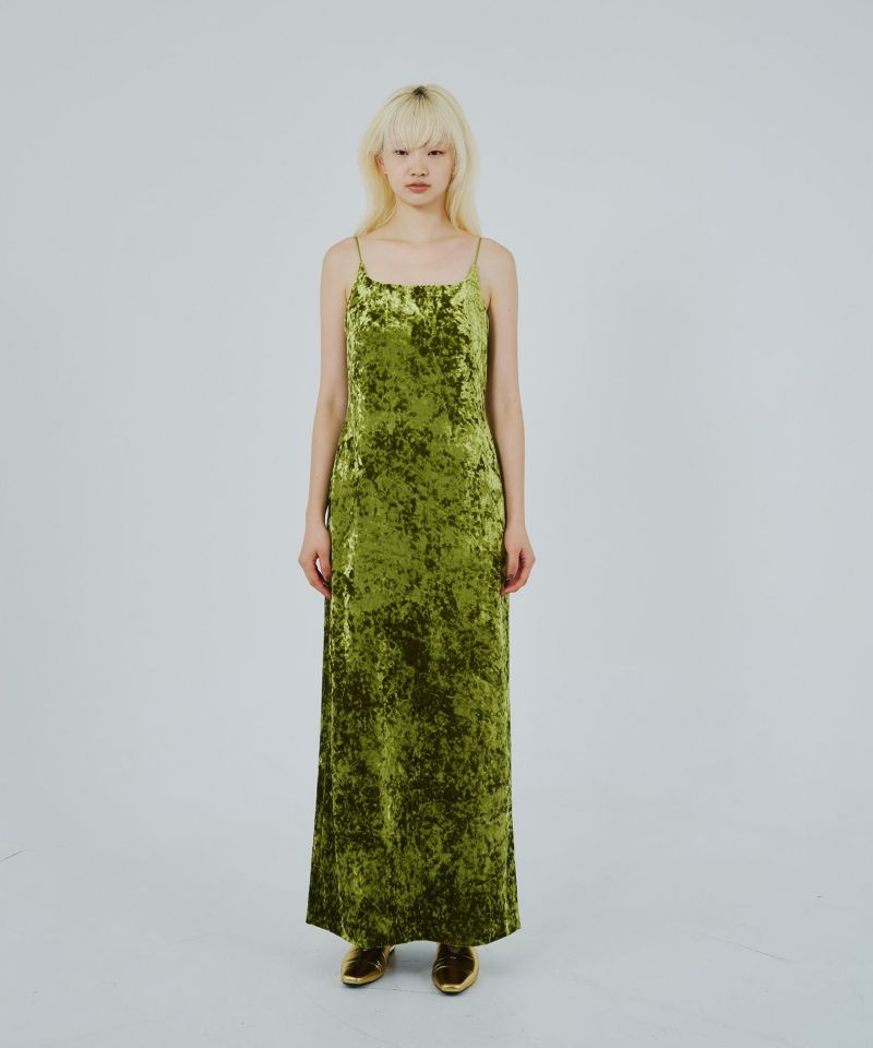 curved square velour dress | ANDRESD