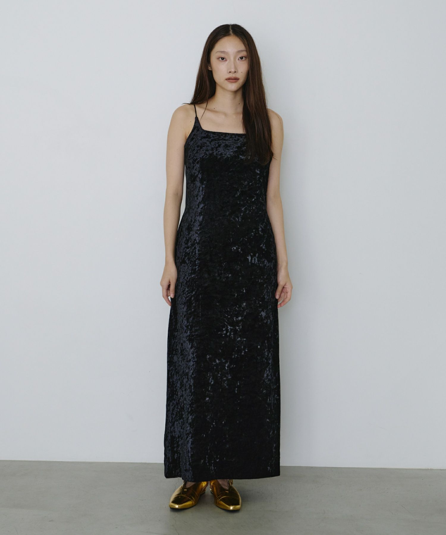 ANDRÉSD アンドレスドcurved square velour dress curved square velour dress | ANDRESD