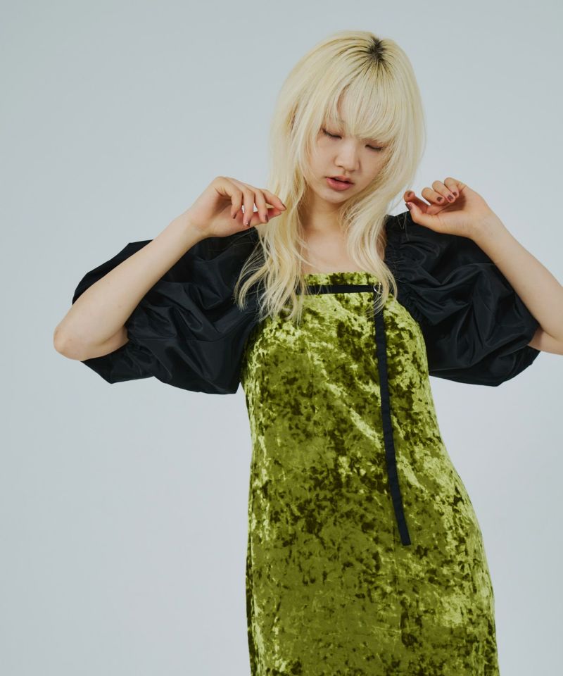 ANDRÉSD アンドレスドcurved square velour dress curved square velour dress | ANDRESD