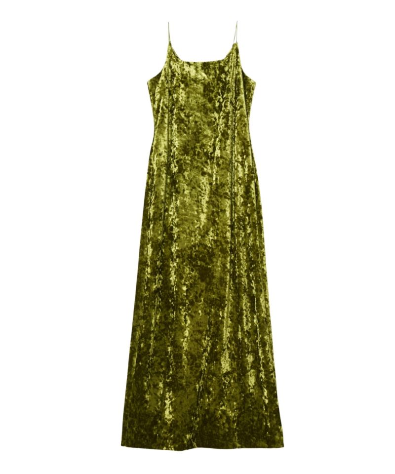 ANDRÉSDアンドレスド curved square velour dress curved square velour dress 【 ブラックシルバーのみ 10月中旬