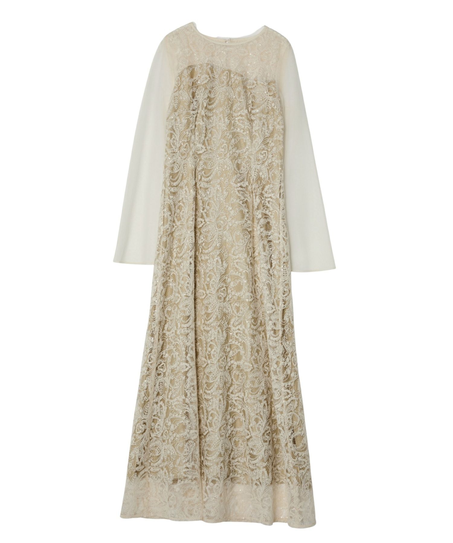 leaf embroidery back design dress | ANDRESD
