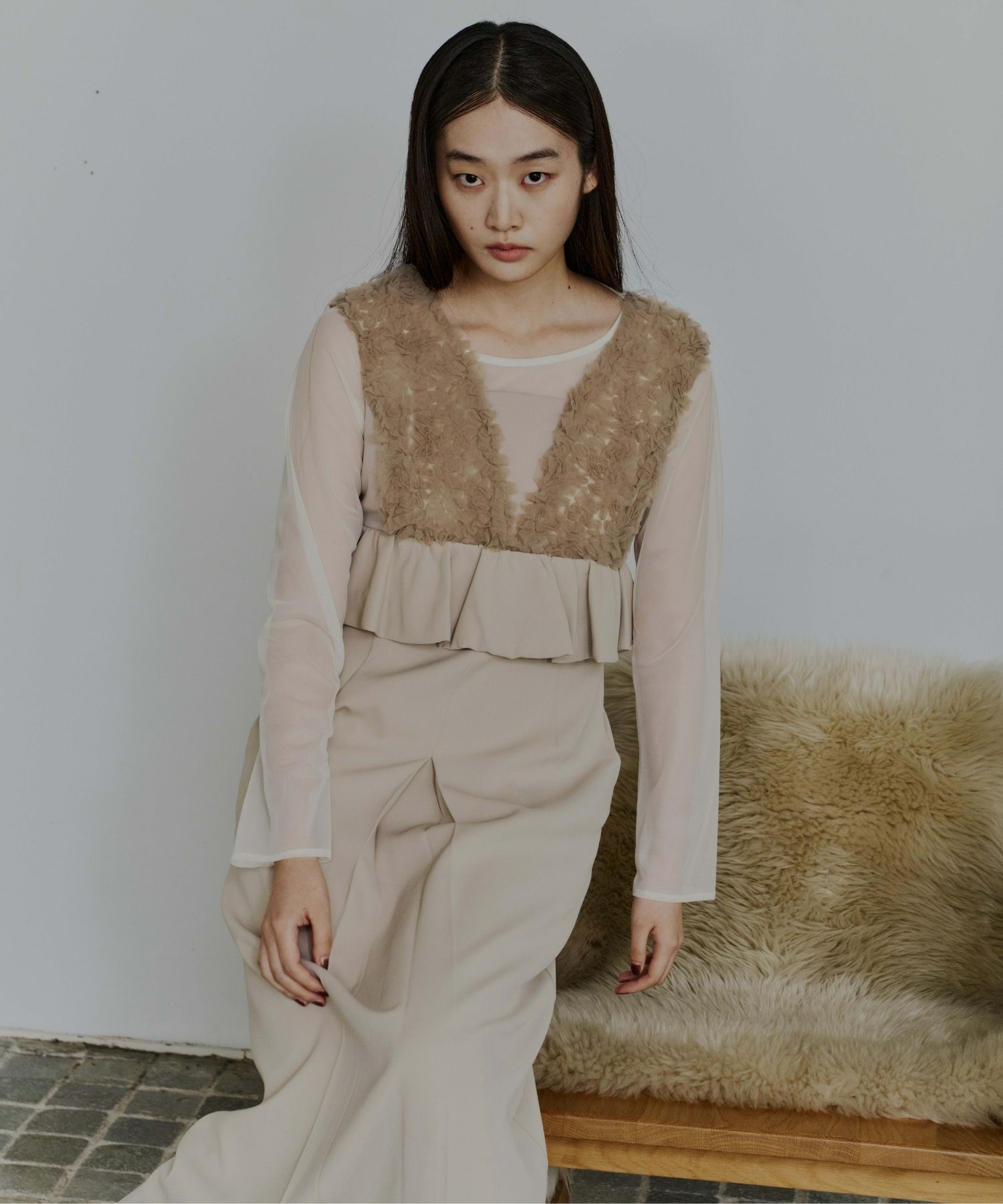 スーツ・フォーマル・ドレス ANDRESD peplum tulle set up ANDRESD パンツドレス ペプラムチュールセットアップパンツドレス