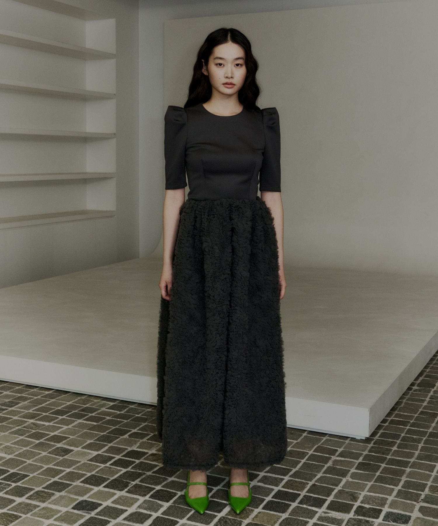 【新品未使用】ANDRESD mocomoco set up dress mocomoco set up half sleeve dress | ANDRESD