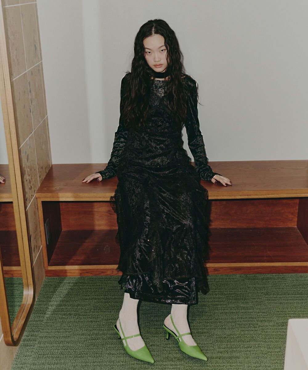 スーツ・フォーマル・ドレス ANDRESD sparkle lace velour dress スパークルレースベロアドレス / sparkle lace velour dress（ドレス