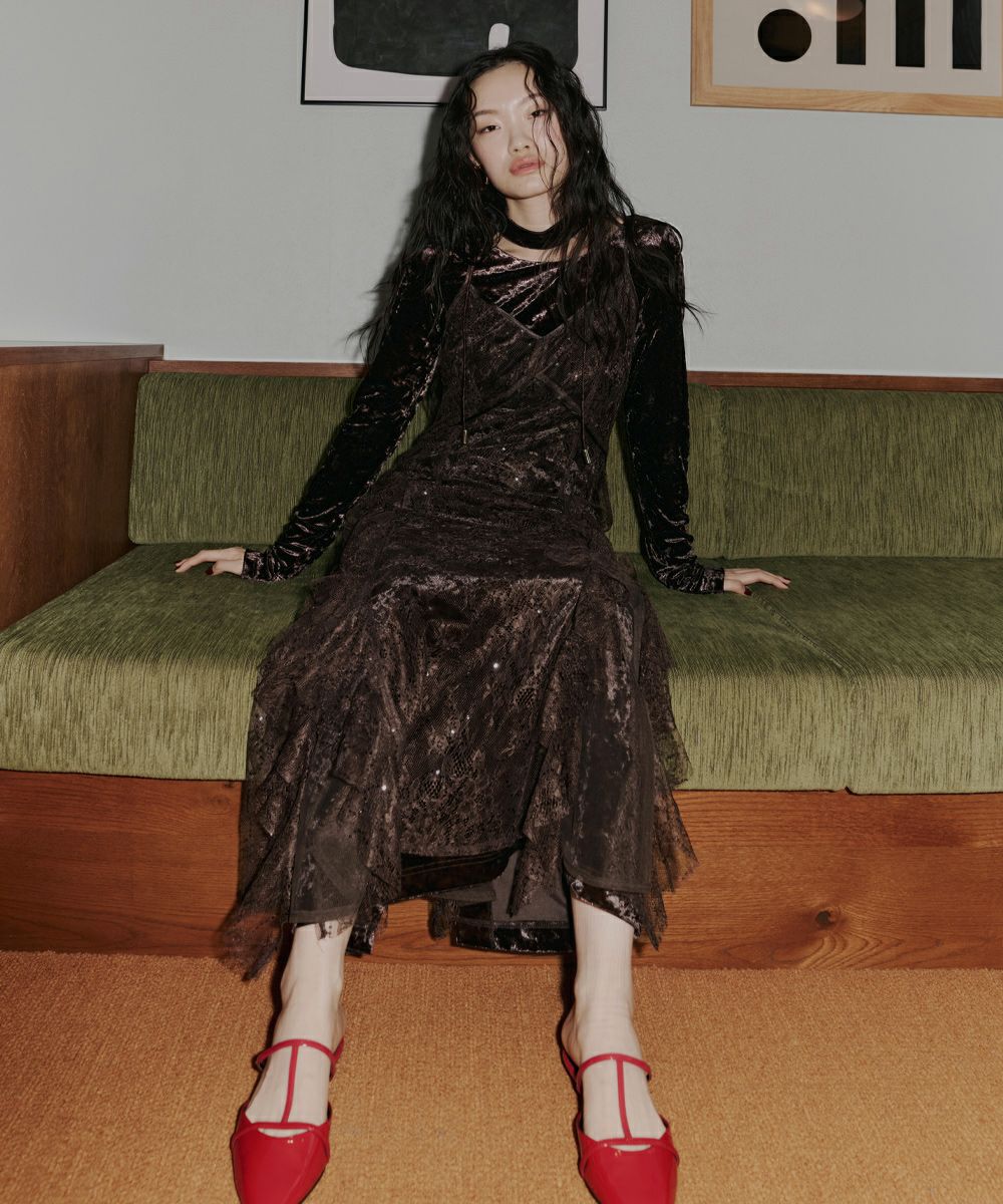 sparkle lace velour dress | ANDRESD