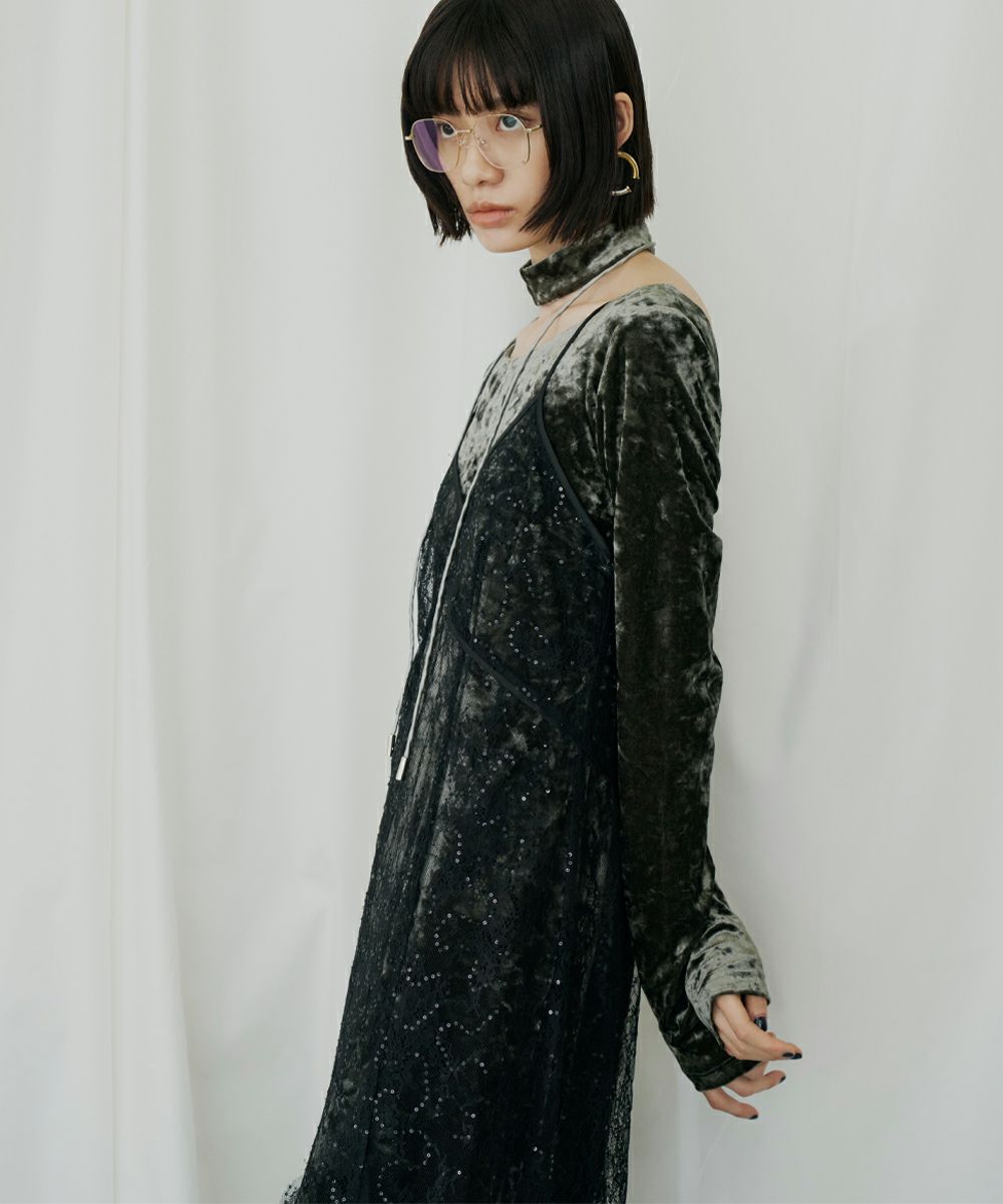 スーツ・フォーマル・ドレス ANDRESD sparkle lace velour dress スパークルレースベロアドレス / sparkle lace velour dress（ドレス