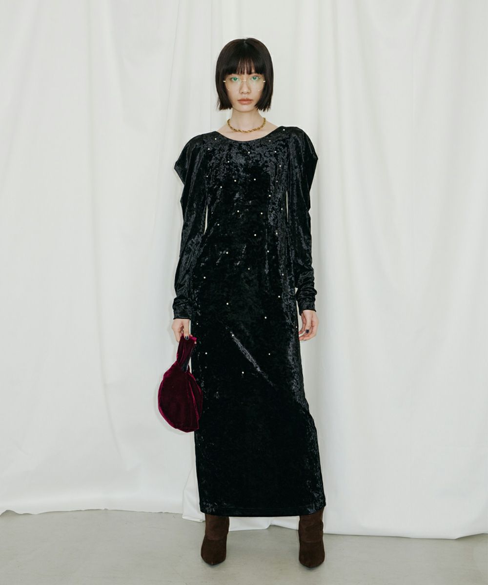 スーツ・フォーマル・ドレス ANDRESD pearl glow velour dress pearl glow velour dress | ANDRESD