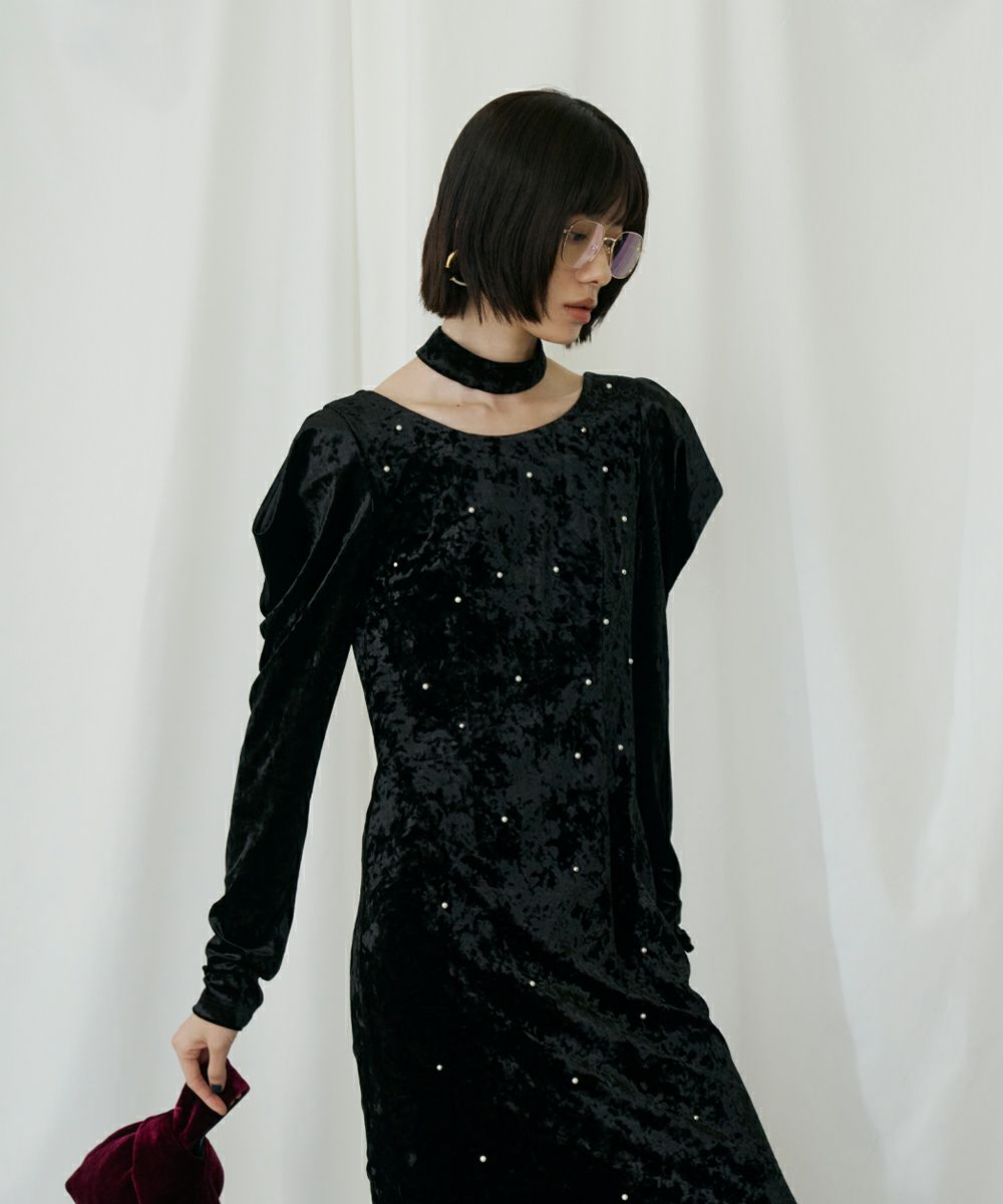 pearl glow velour dress チョーカー付　即日発送！ pearl glow velour dress チョーカー付 即日発送！ pearl glow velour