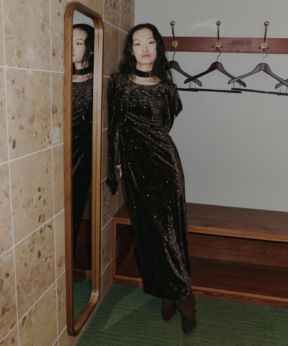 pearl glow velour dress | ANDRESD