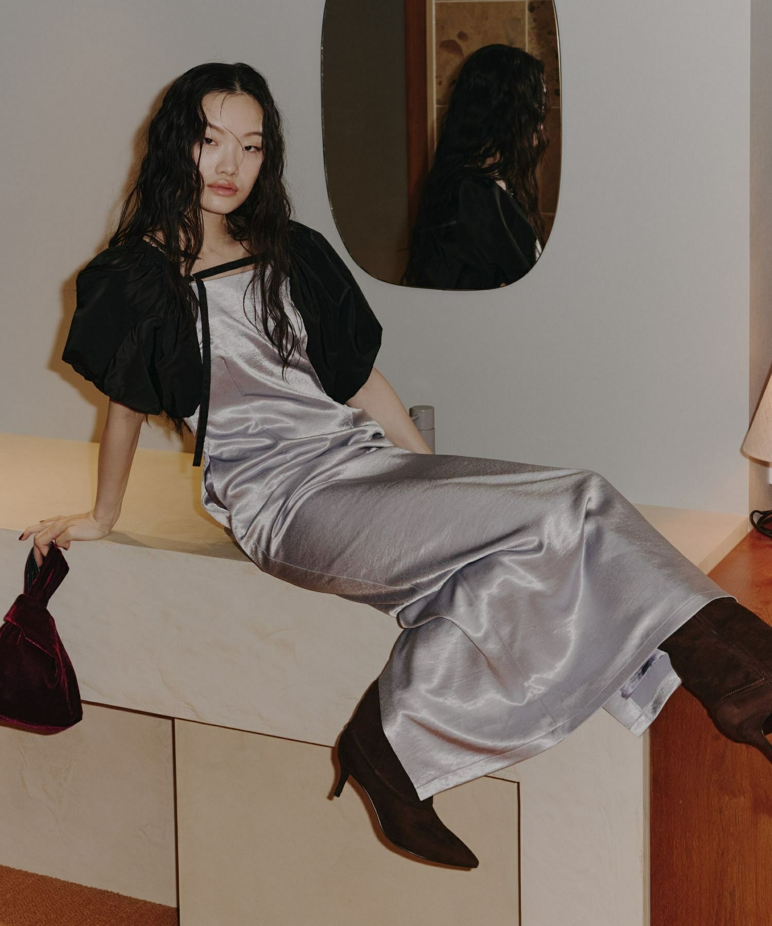 アンドレスド バックオープンジオメトリックドレス 結婚式 ドレス