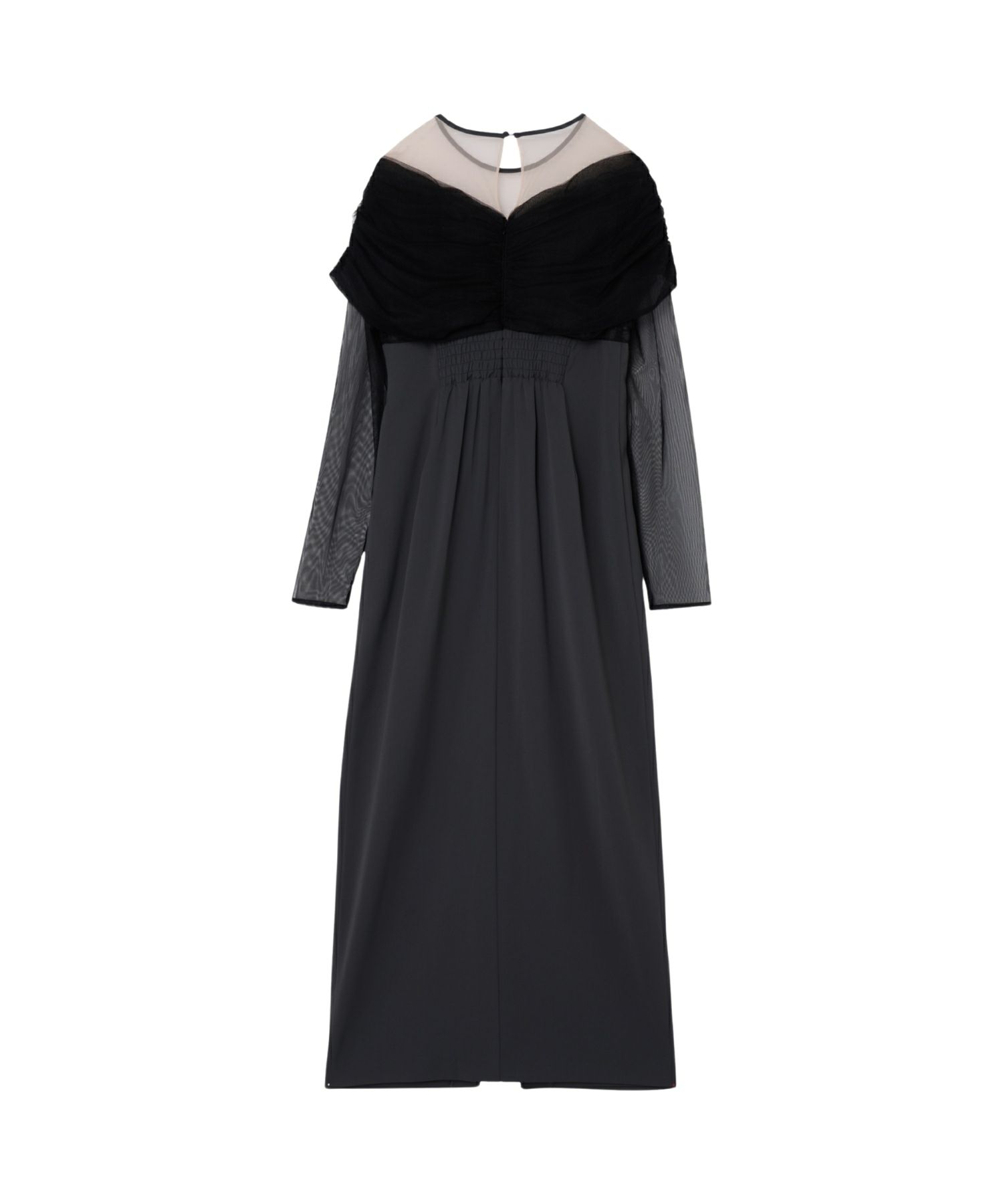 sheer gathered column dress | ANDRESD